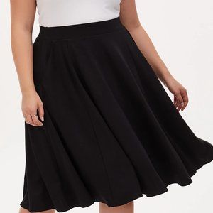 Torrid Black Premium Ponte Midi Skirt Size 1